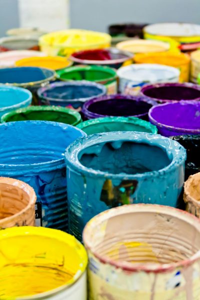 This image shows paint buckets in different colors it shows the main purpose of website.